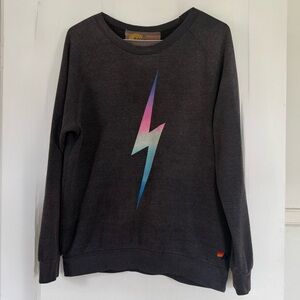 Aviator Nation Charcoal Bolt Sweatshirt XL
